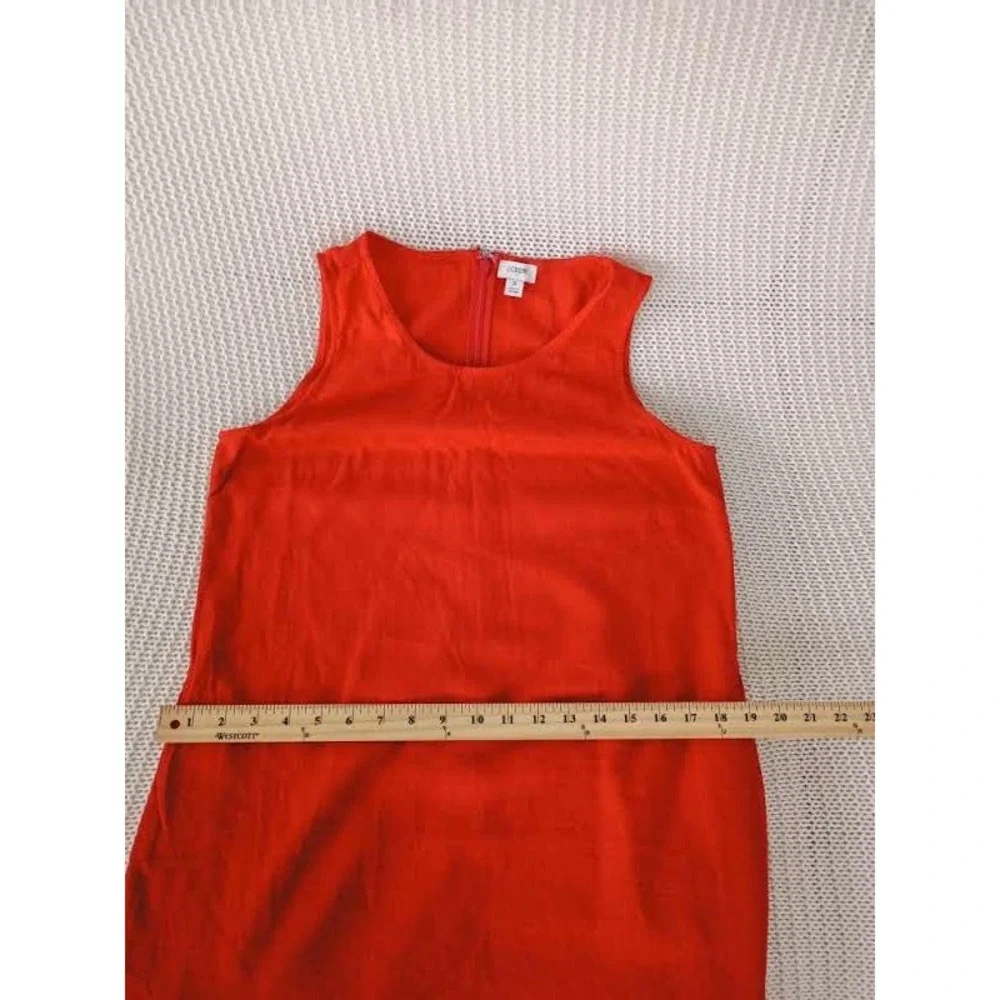 J.CREW Red Linen Blnd Sleeveless Shift Dress Fits S NWOT Minimalist Classic $148